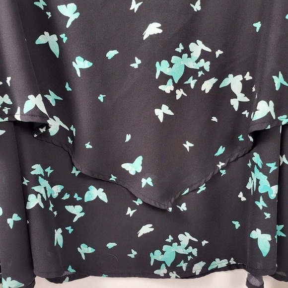Torrid Butterfly Georgette Double Layer Cami Womens Plus 5 Black Blue Top Blouse - Picture 3 of 10